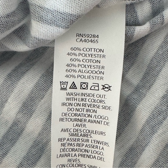 The Children’s Place Navy Blue & White Striped Long Sleeve Shirt - Picture 8 of 8